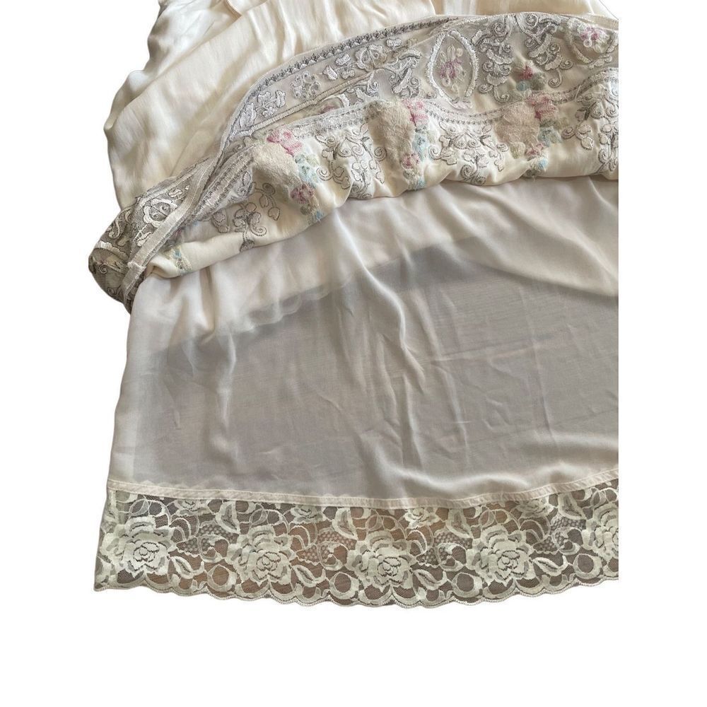 Emoressions Style Women’s Cream embroidered shift dress 100% silk size 4 - Picture 6 of 11